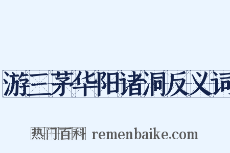 游三茅华阳诸洞反义词是什么意思的图片